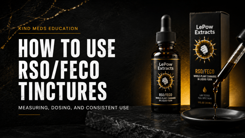 How to Use RSO/FECO tinctures with LePow Extracts tincture bottle and dropper