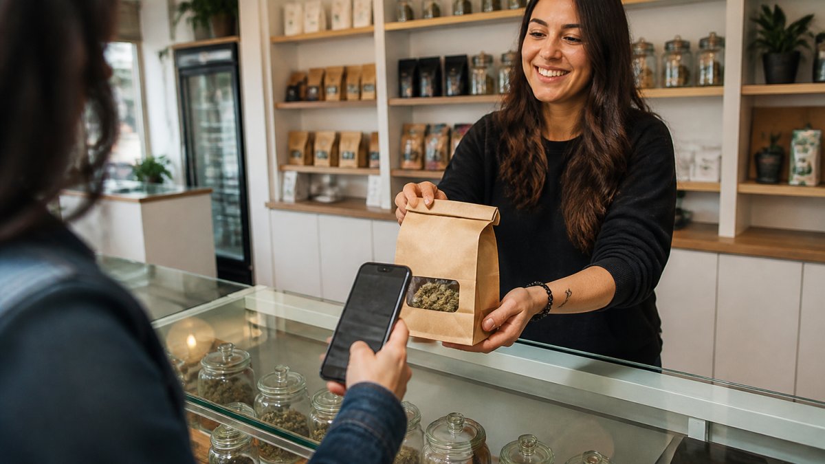 Infographic showing the online ordering and pickup process at a dispensary near me for a seamless experience.